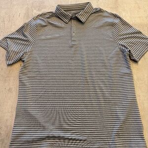 Berkley Jensen Gray Golf Shirt Button Down Polo - Size M